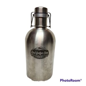 Stainless Steel 64 oz Growler with flip top lid from  Red Lodge Ales Preowned